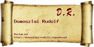 Domoszlai Rudolf névjegykártya